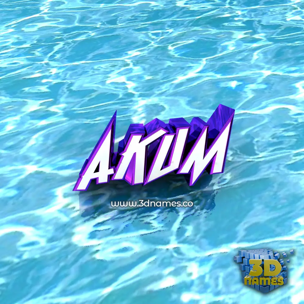 akum in Water style - 3D name wallpaper