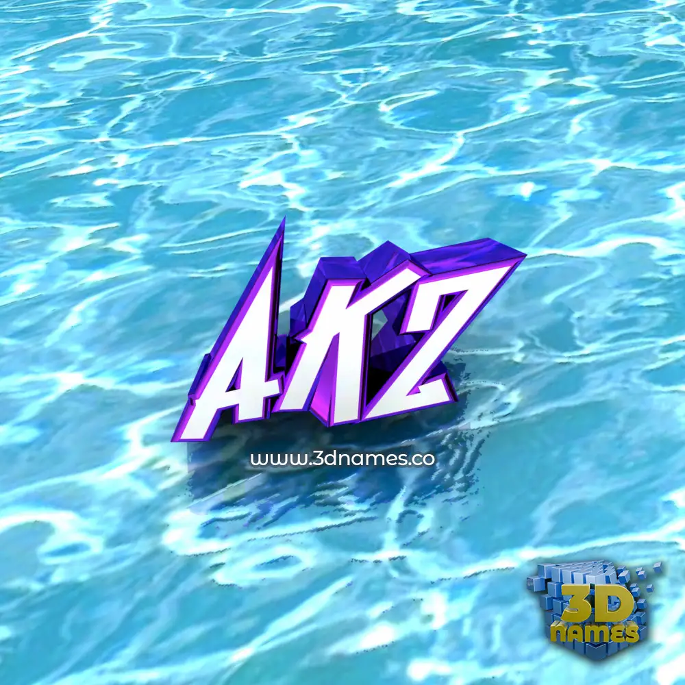 akz in Water style - 3D name wallpaper