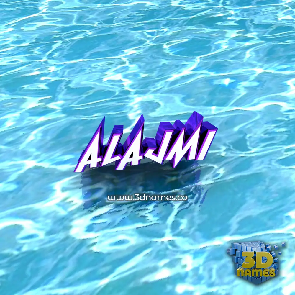 alajmi in Water style - 3D name wallpaper