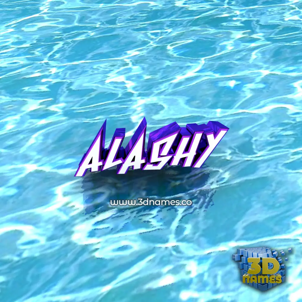 alashy in Water style - 3D name wallpaper