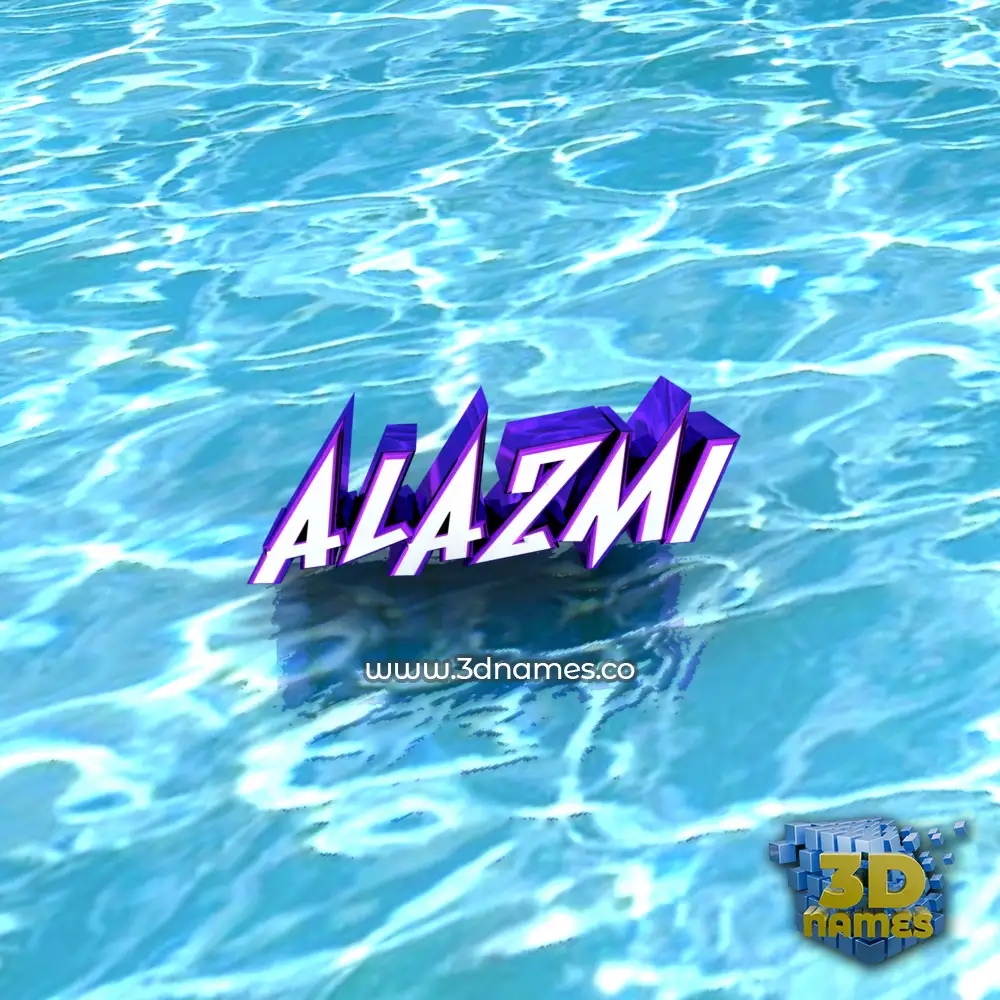 alazmi in Water style - 3D name wallpaper