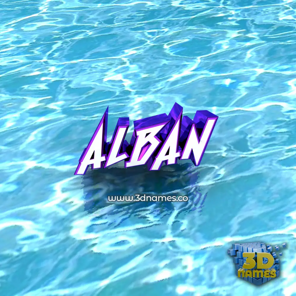 alban in Water style - 3D name wallpaper