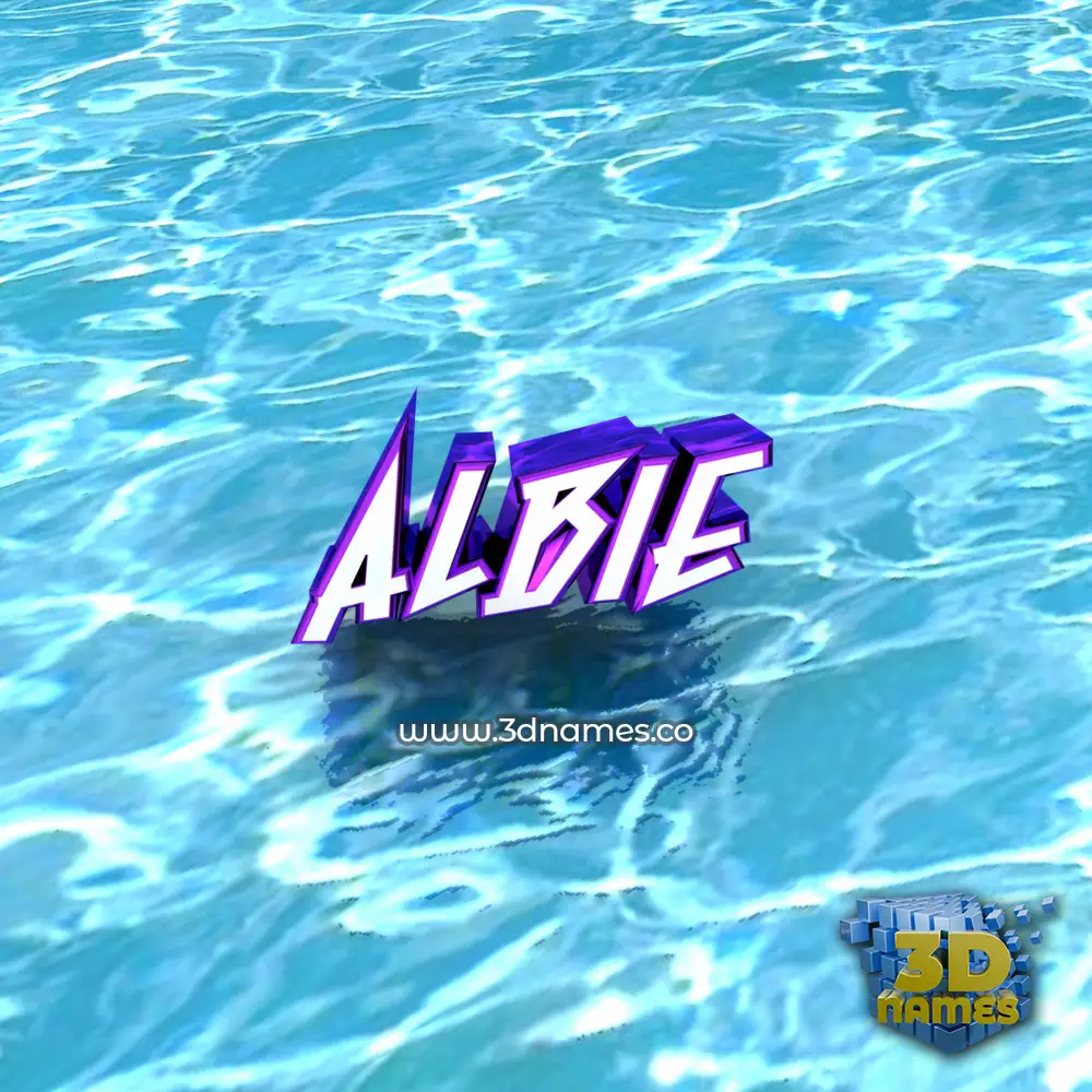 albie in Water style - 3D name wallpaper