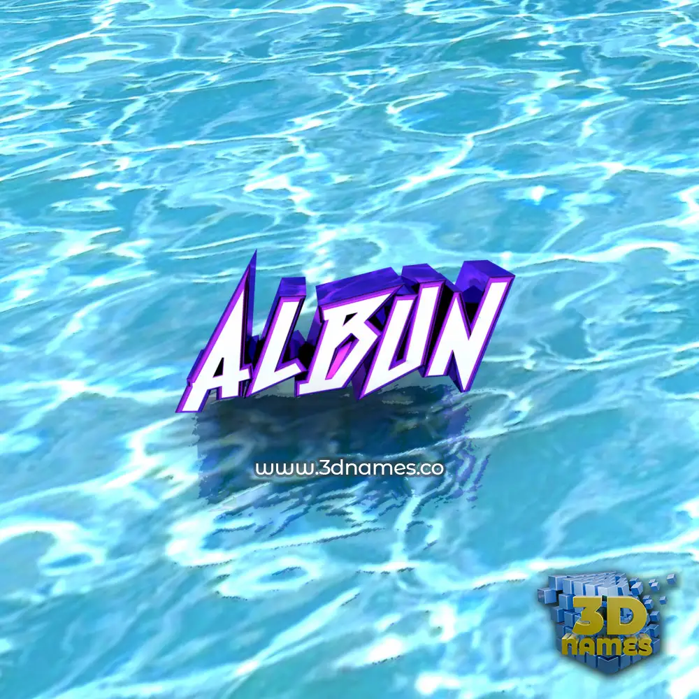 albun in Water style - 3D name wallpaper