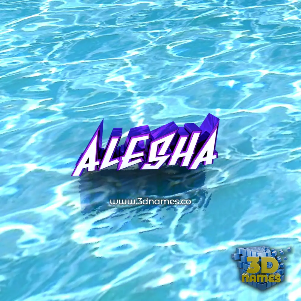 alesha in Water style - 3D name wallpaper