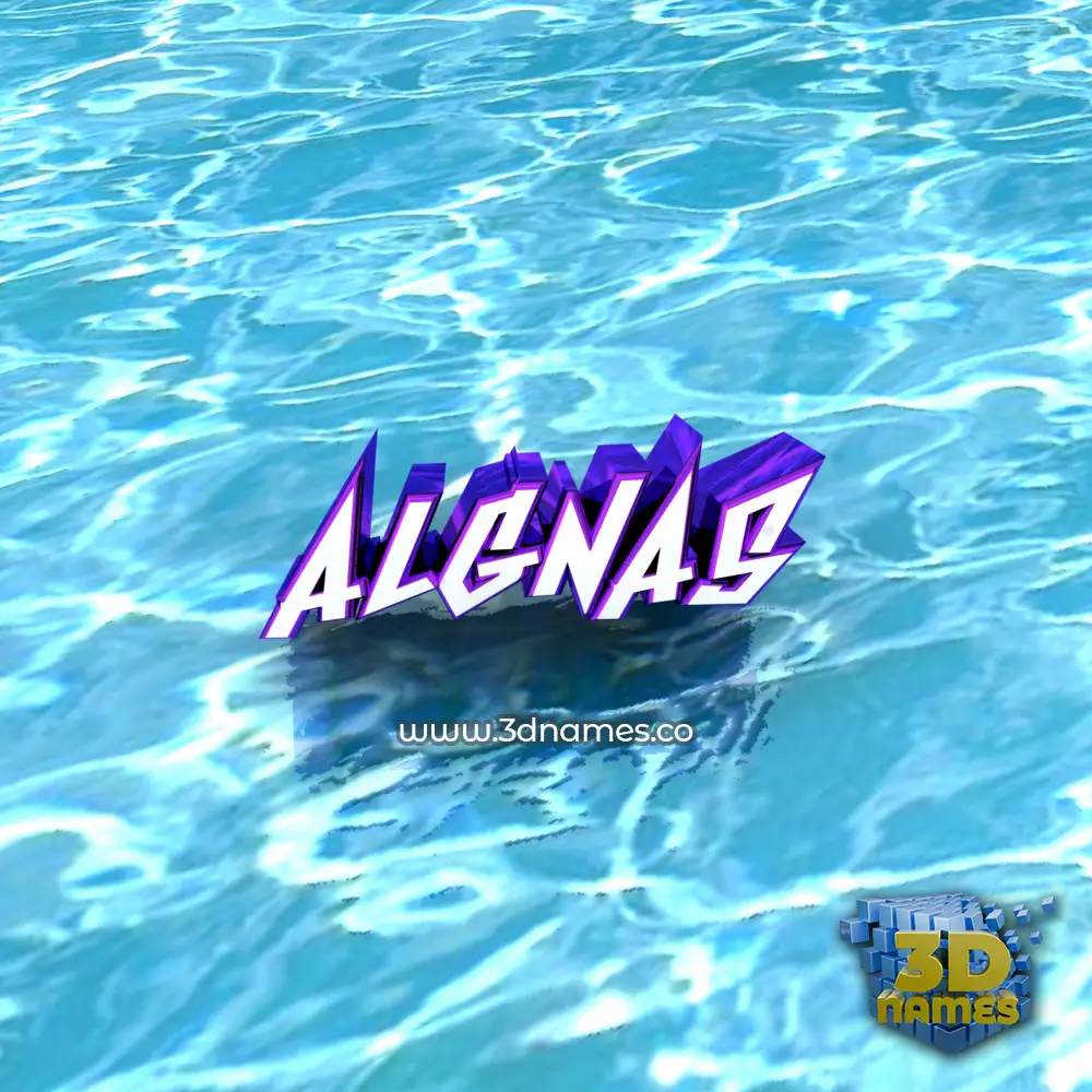 algnas in Water style - 3D name wallpaper