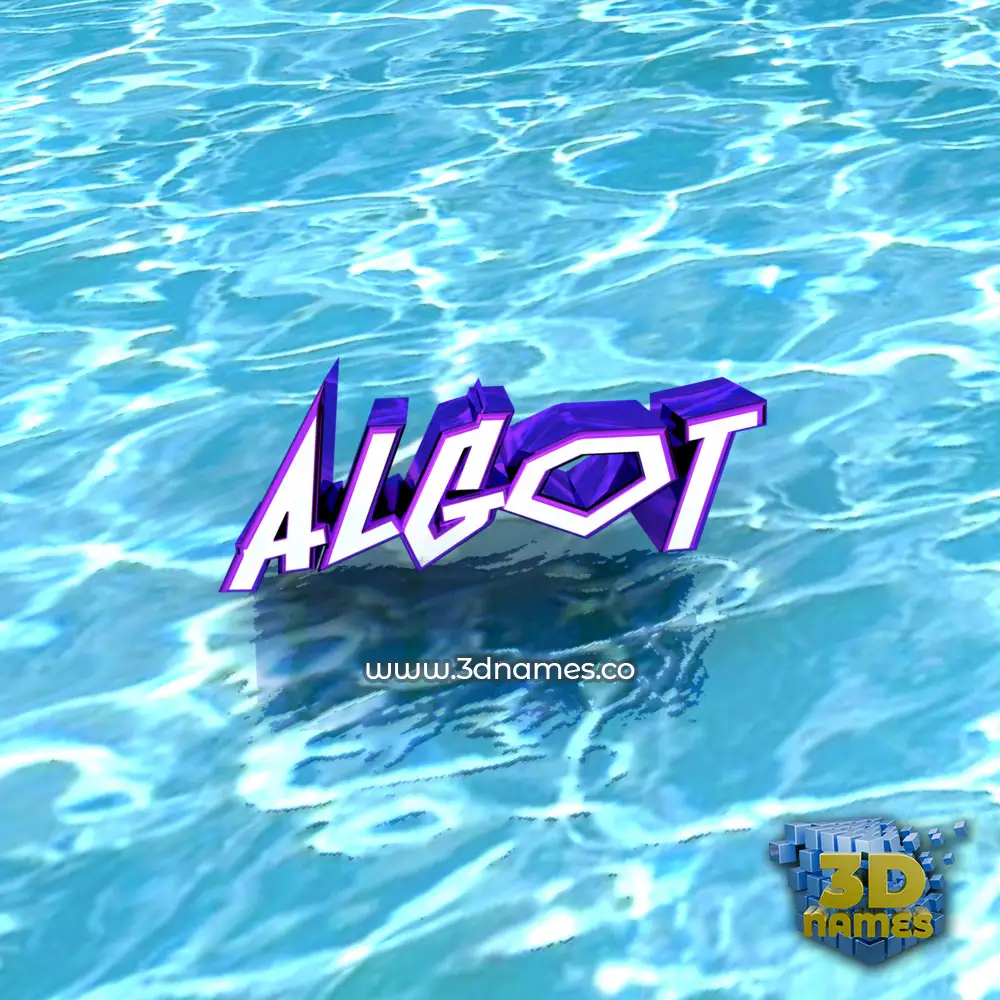 algot in Water style - 3D name wallpaper