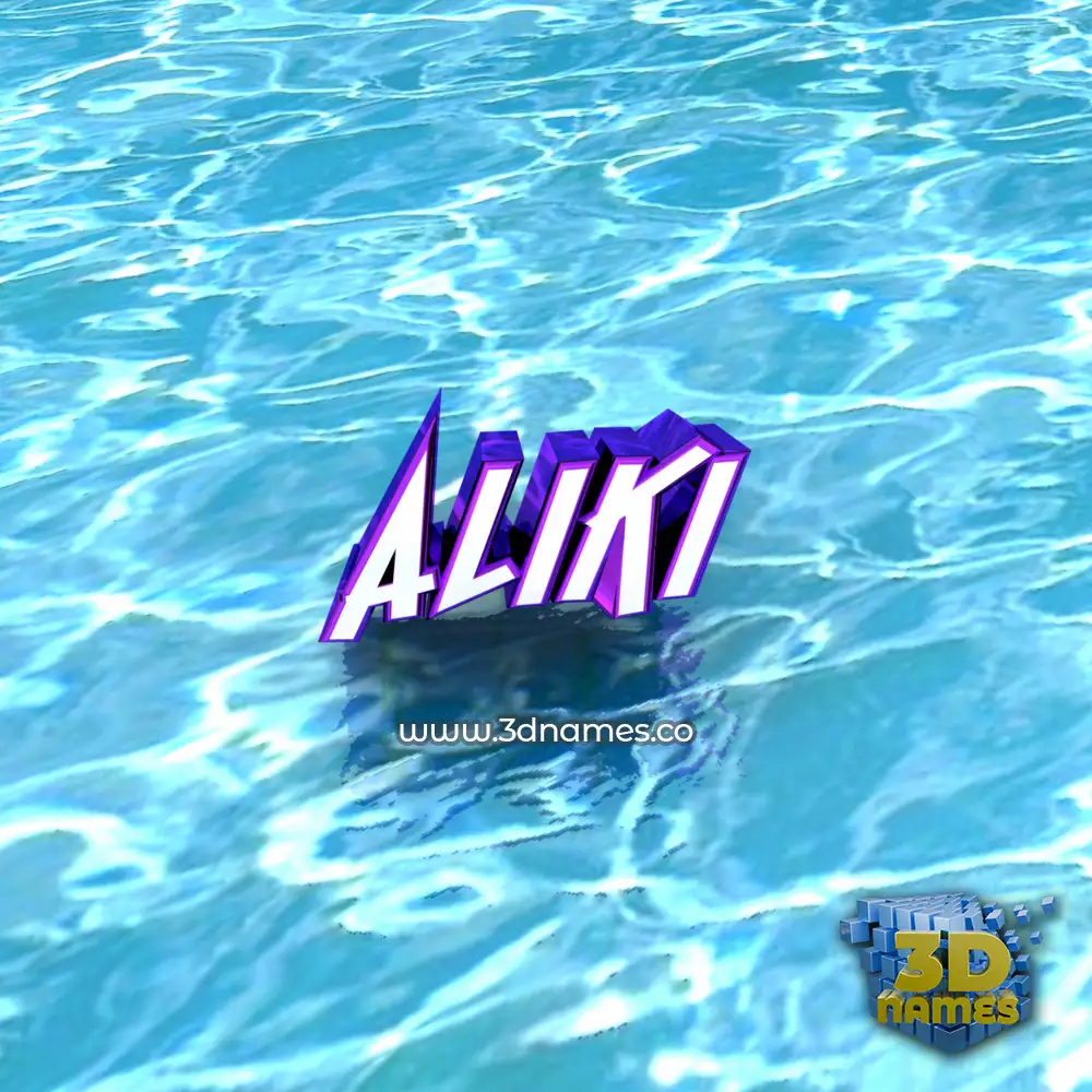 aliki in Water style - 3D name wallpaper