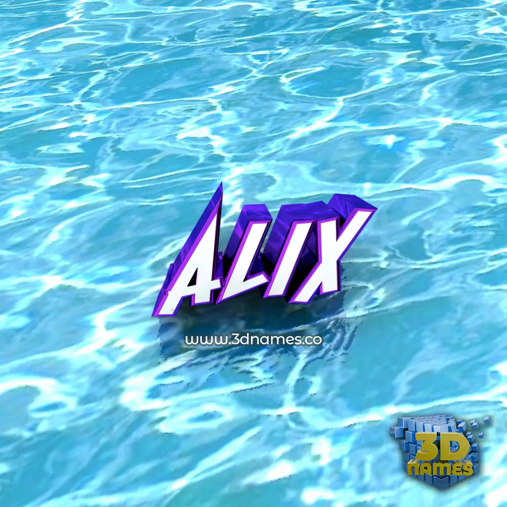 alix in Water style - 3D name wallpaper