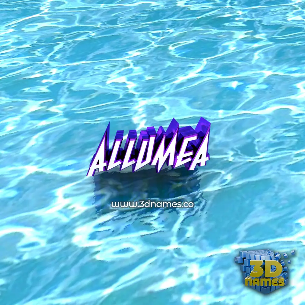 allumea in Water style - 3D name wallpaper