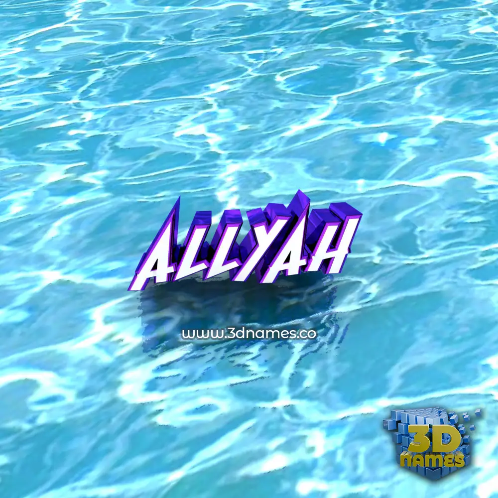 allyah in Water style - 3D name wallpaper