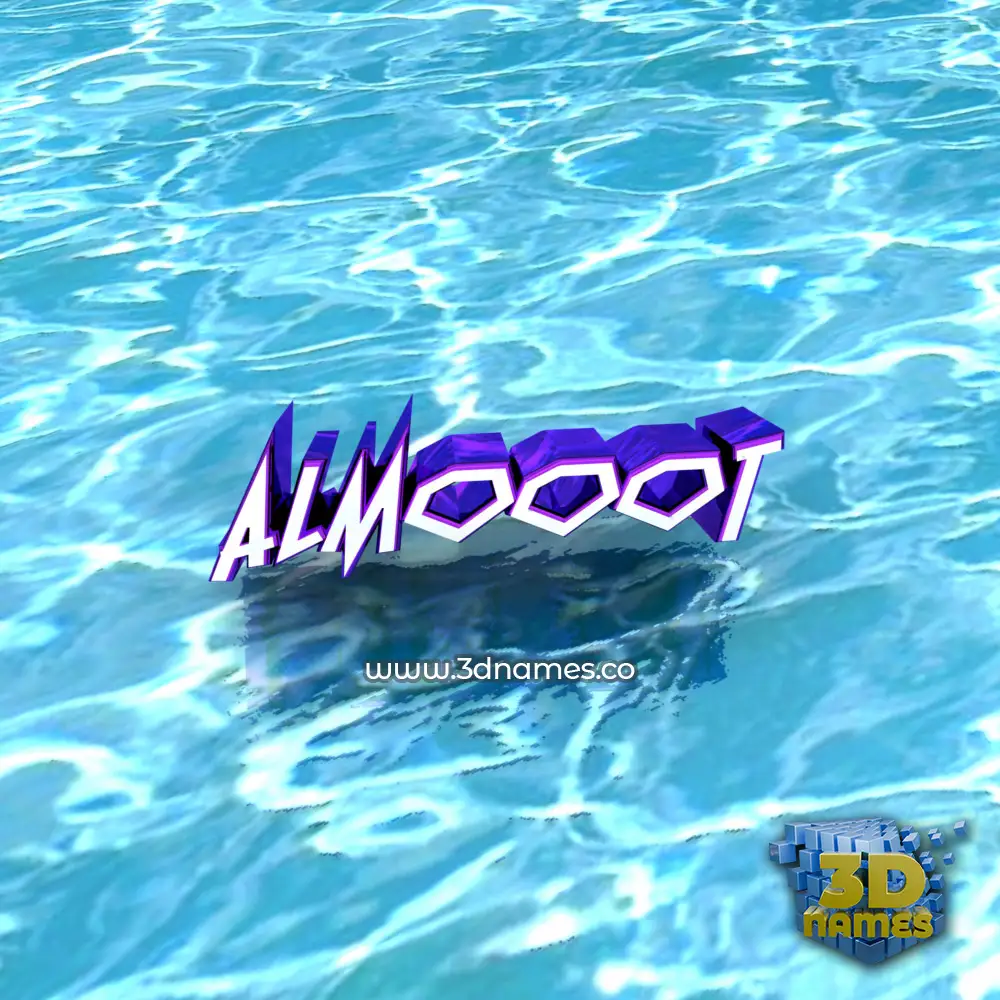 almooot in Water style - 3D name wallpaper