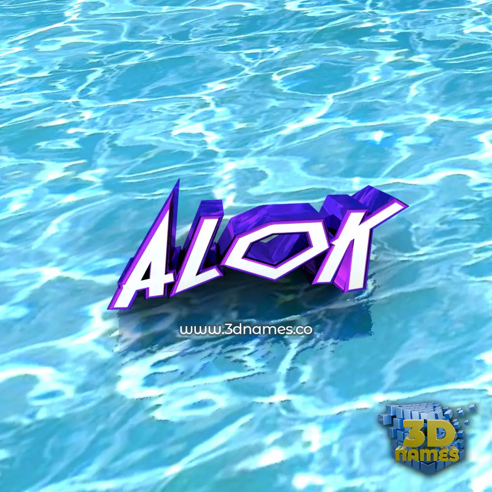 alok in Water style - 3D name wallpaper