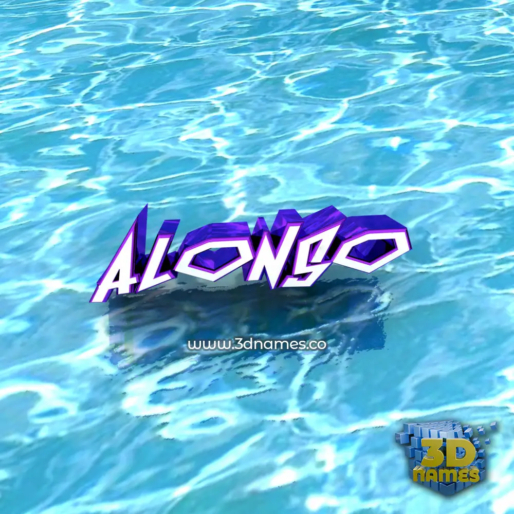 alonso in Water style - 3D name wallpaper