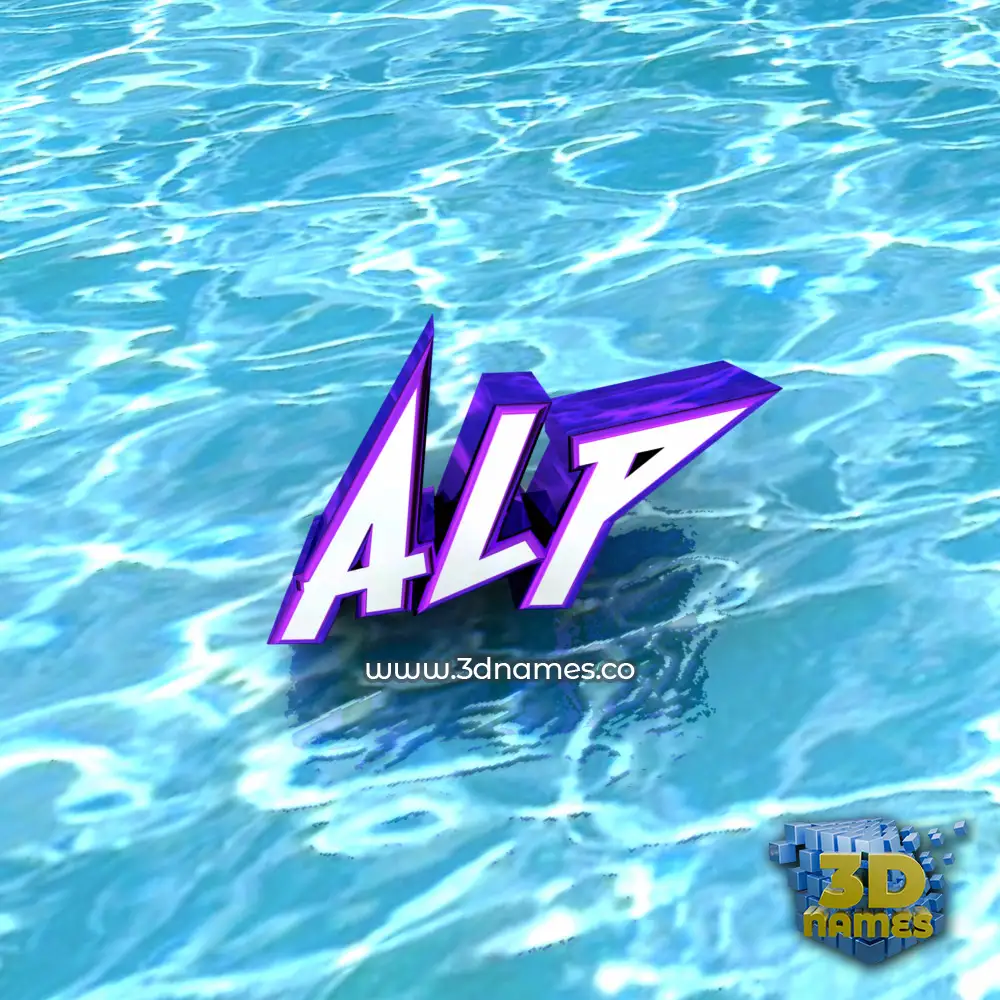 alp in Water style - 3D name wallpaper
