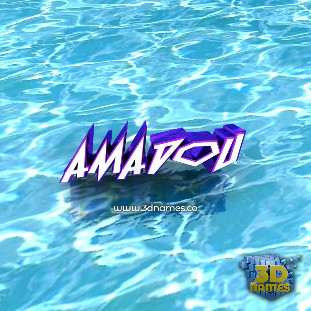 amadou in Water style - 3D name wallpaper