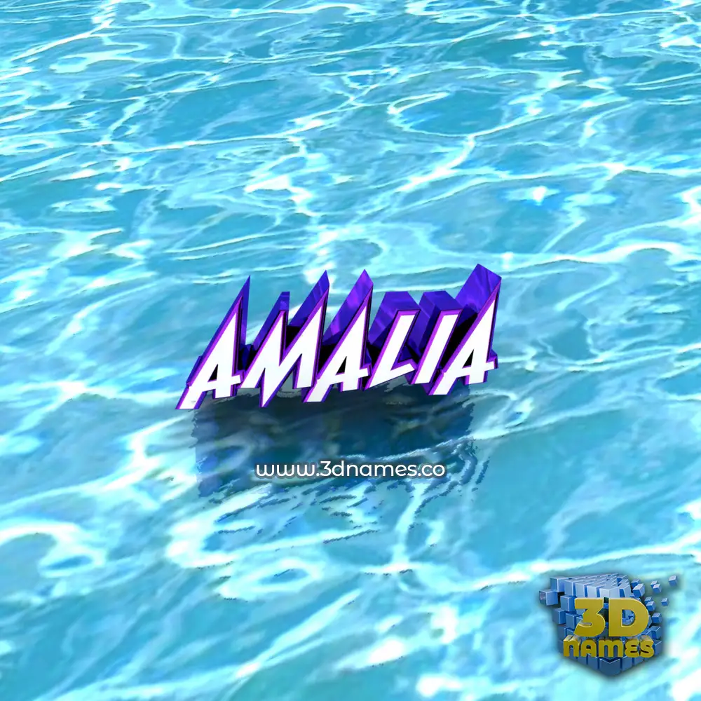 amalia in Water style - 3D name wallpaper