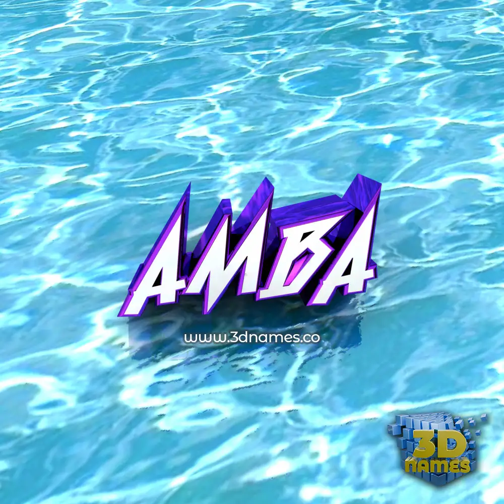 amba in Water style - 3D name wallpaper