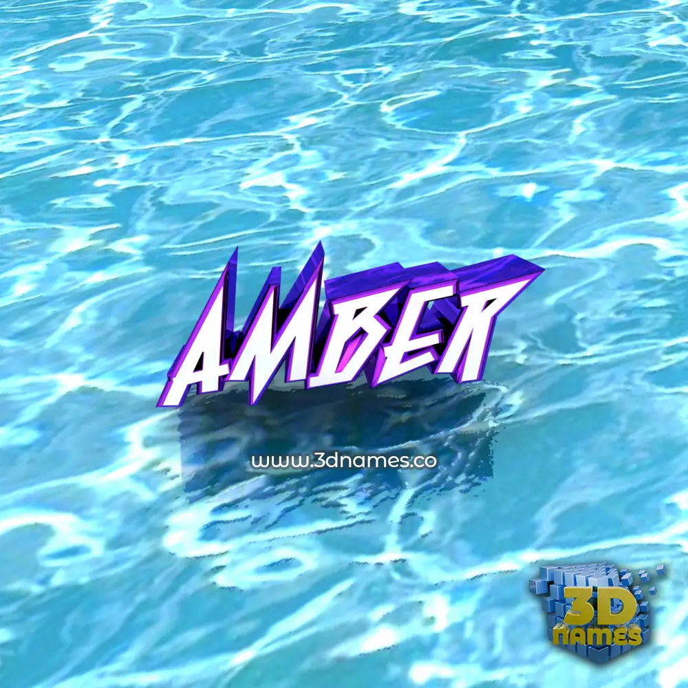 amber in Water style - 3D name wallpaper