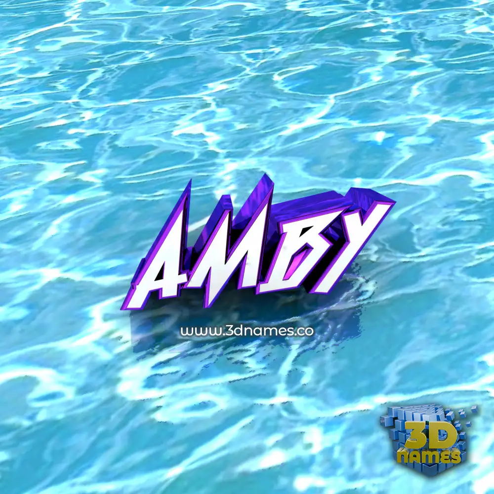 amby in Water style - 3D name wallpaper