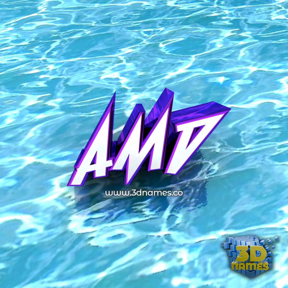 amd in Water style - 3D name wallpaper