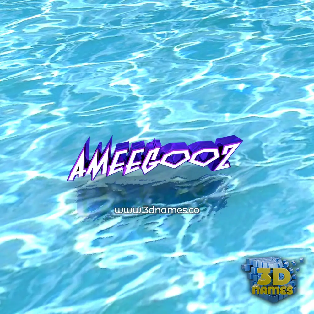 ameegooz in Water style - 3D name wallpaper
