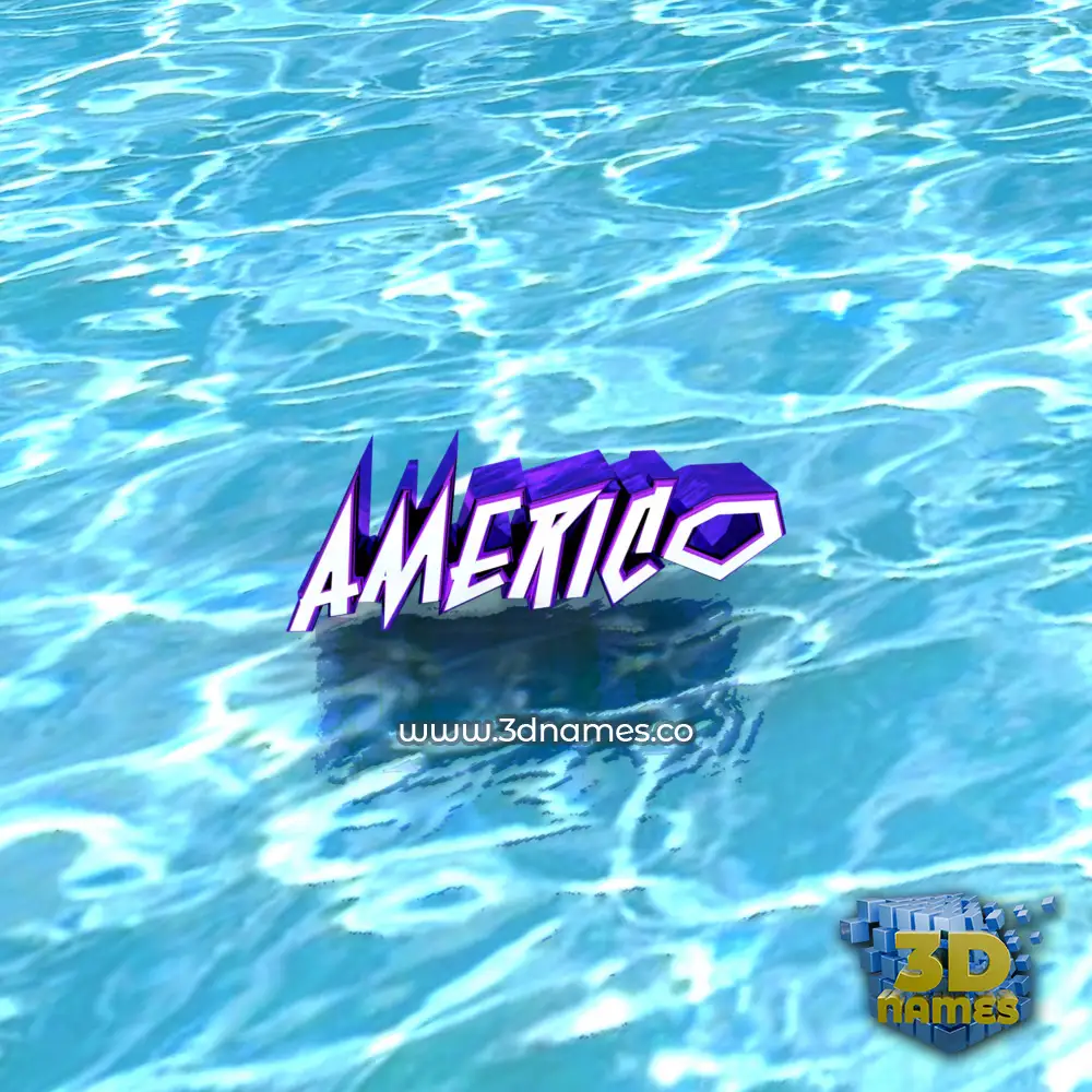 americo in Water style - 3D name wallpaper