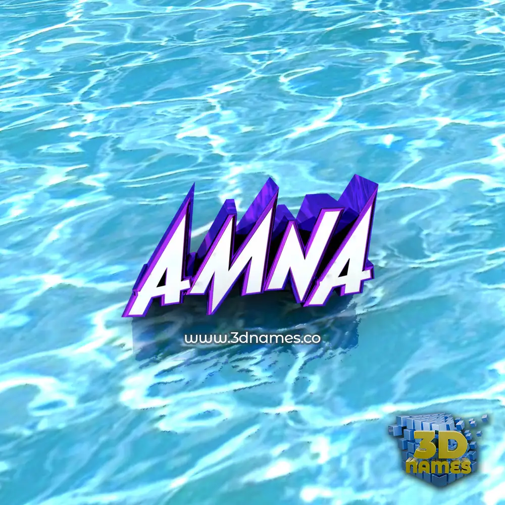 amna in Water style - 3D name wallpaper