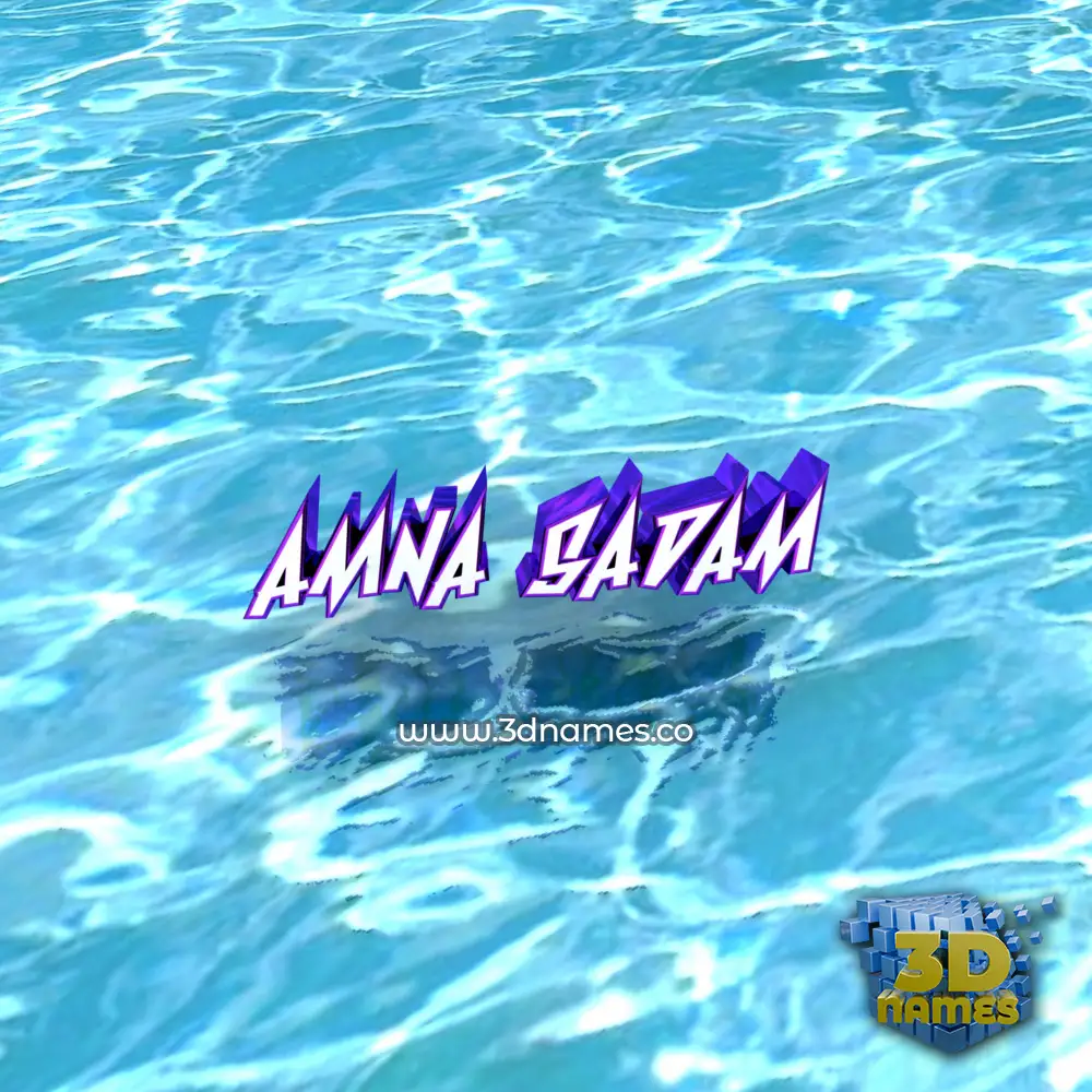 amna sadam in Water style - 3D name wallpaper