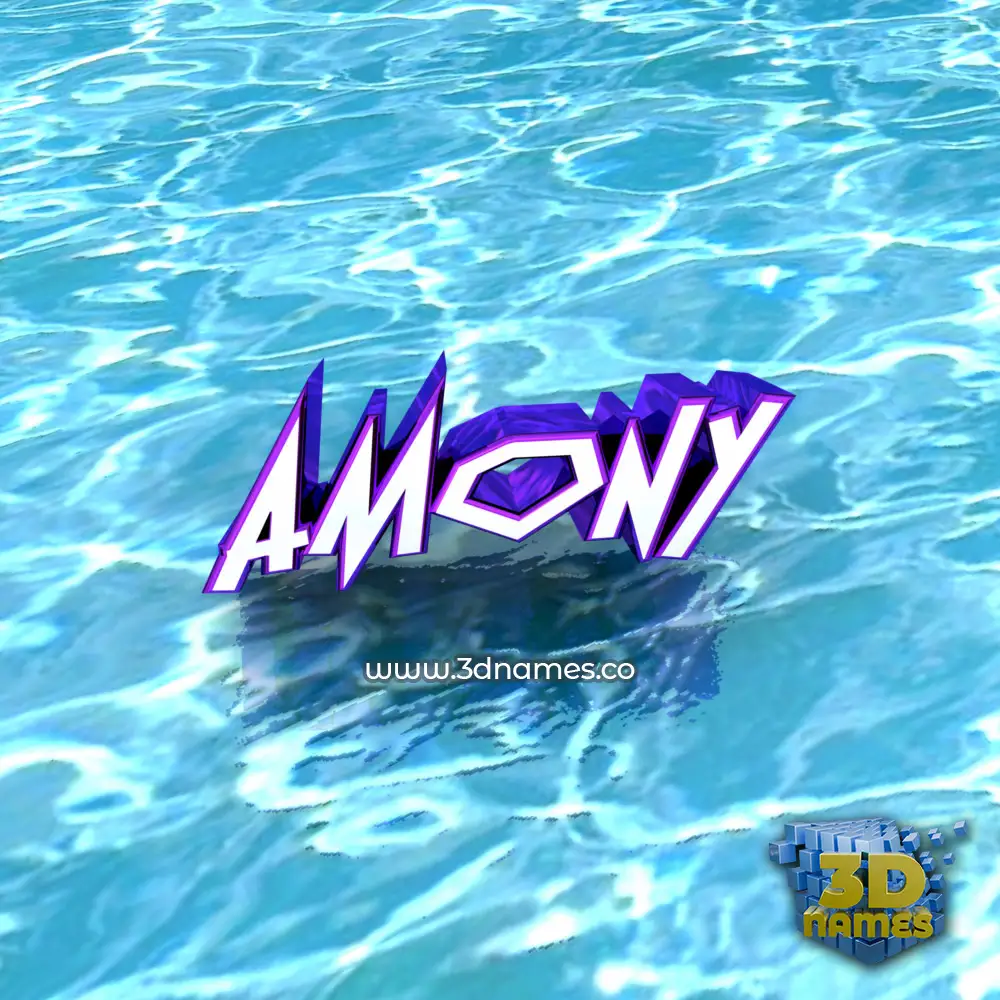 amony in Water style - 3D name wallpaper