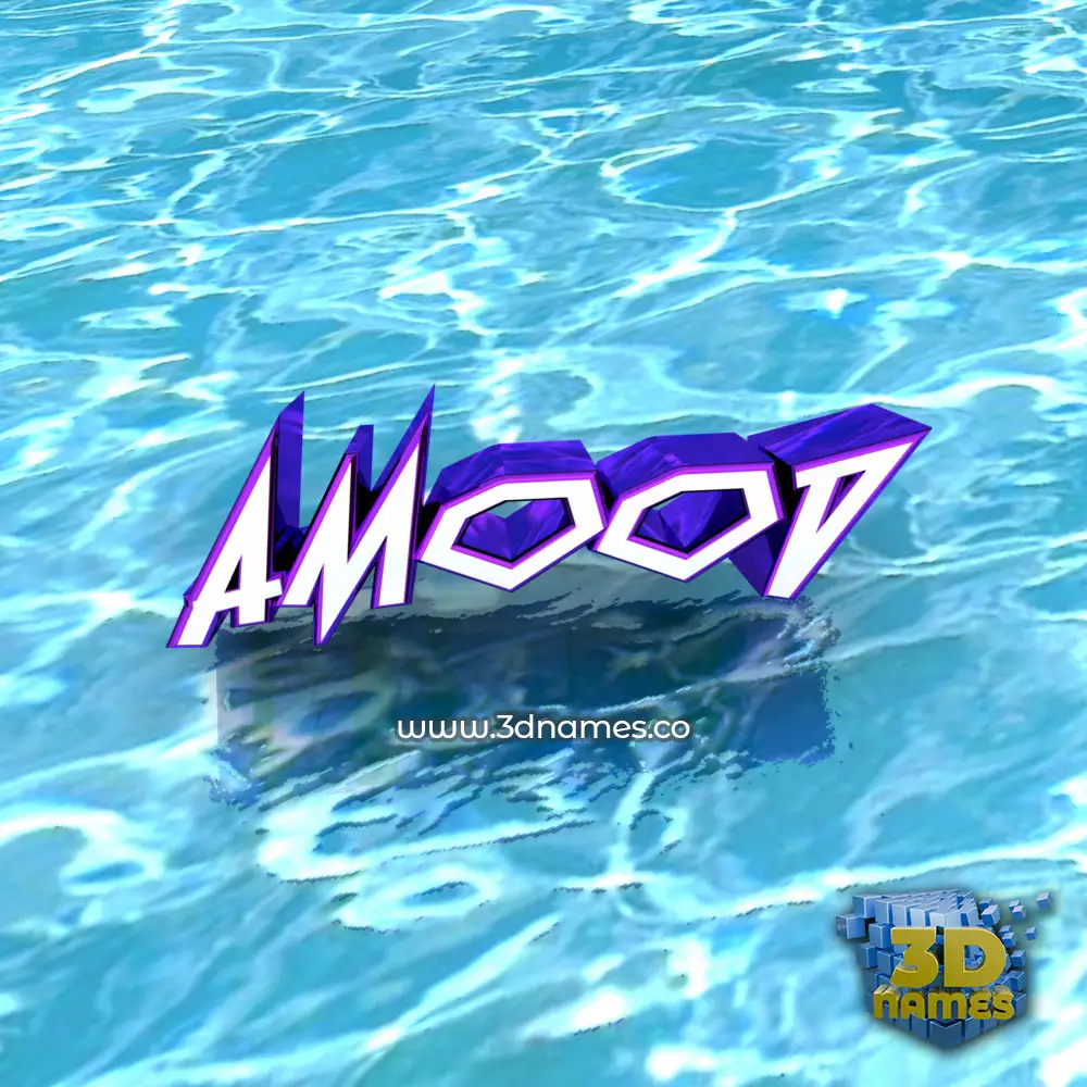 amood in Water style - 3D name wallpaper