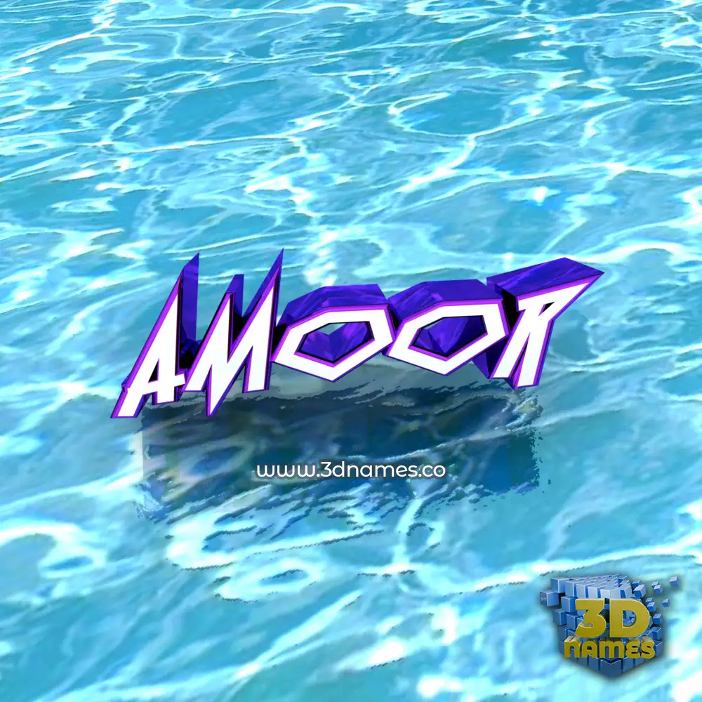 amoor in Water style - 3D name wallpaper
