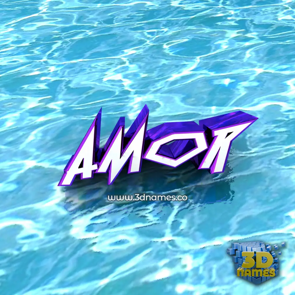 amor in Water style - 3D name wallpaper