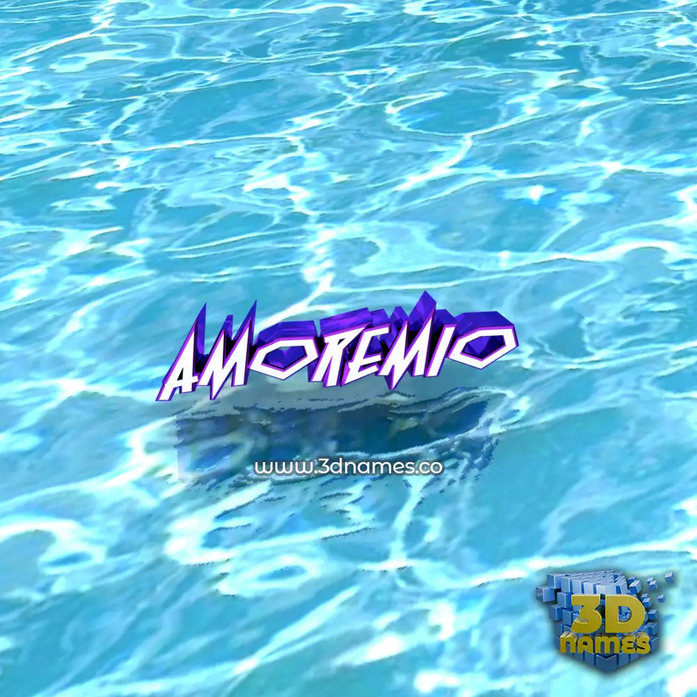 amoremio in Water style - 3D name wallpaper