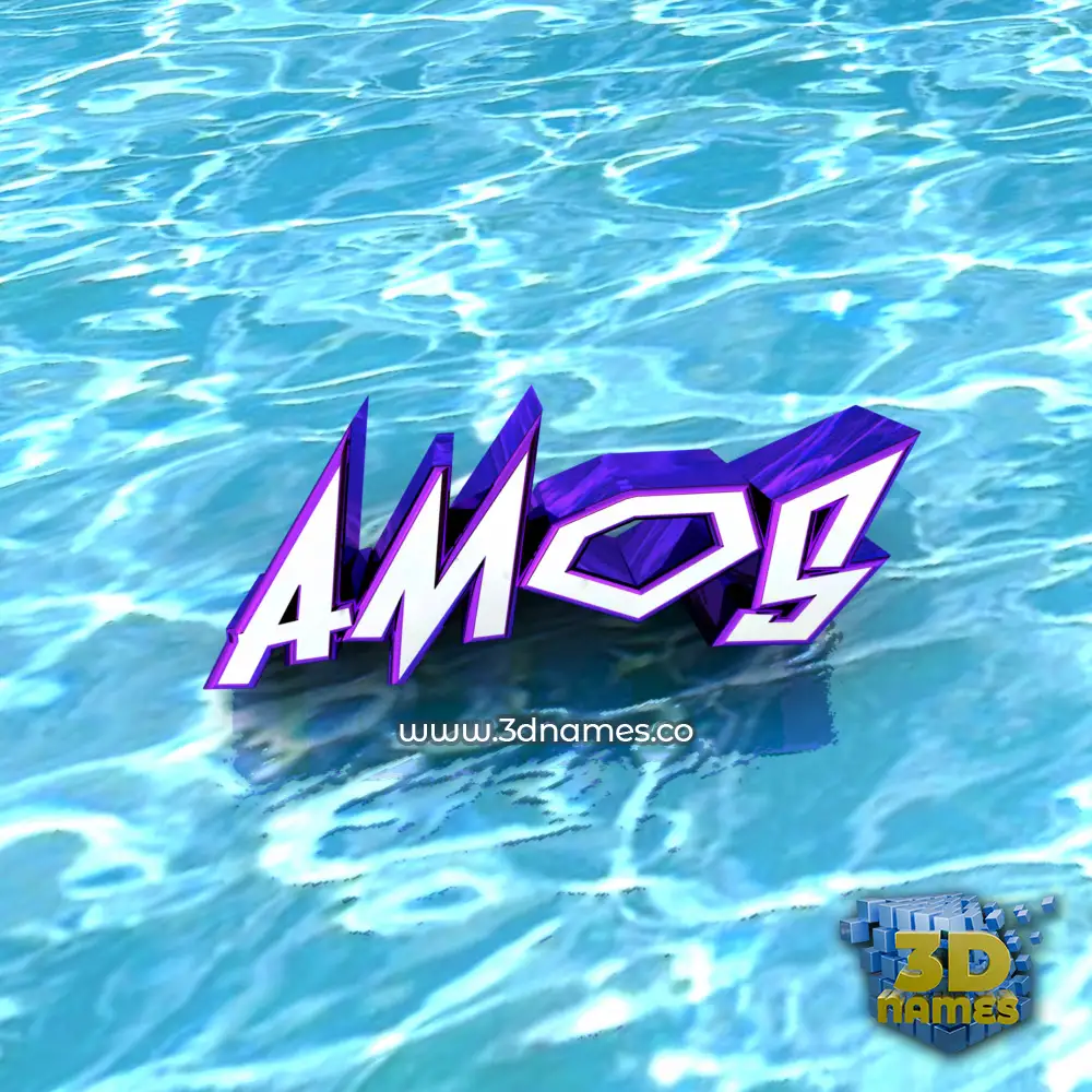 amos in Water style - 3D name wallpaper