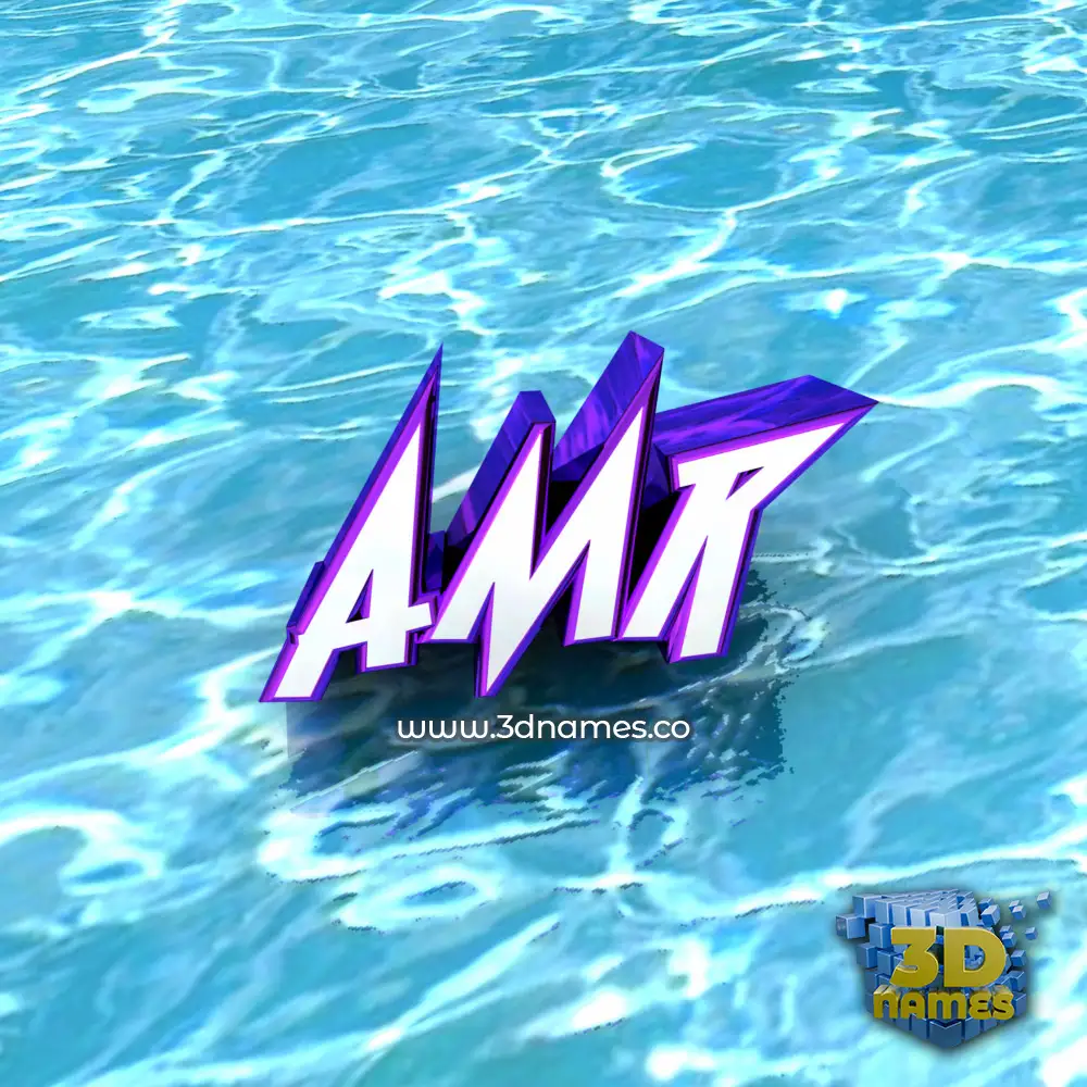 amr in Water style - 3D name wallpaper