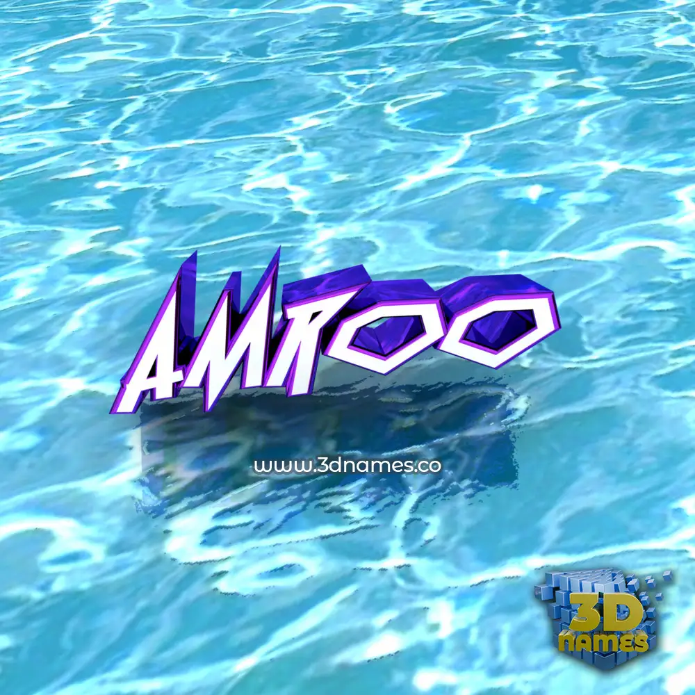amroo in Water style - 3D name wallpaper