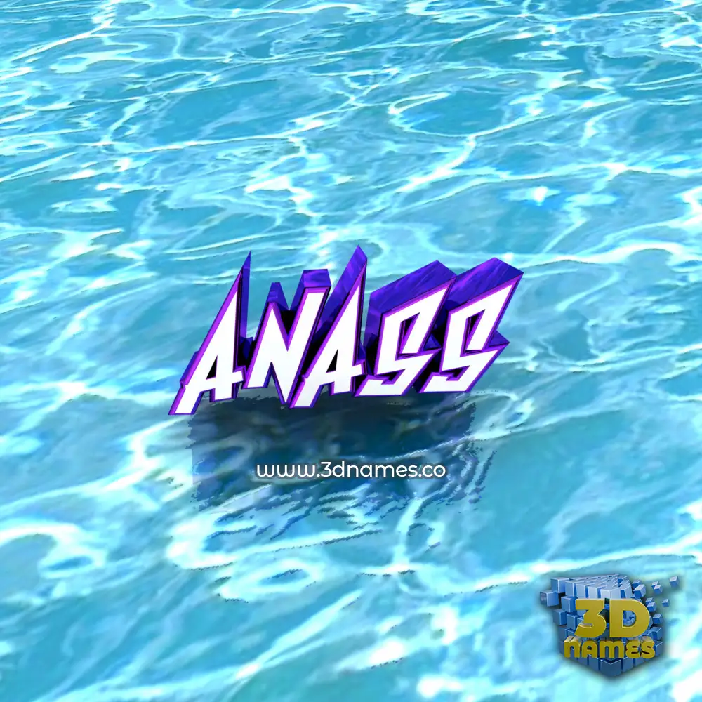 anass in Water style - 3D name wallpaper