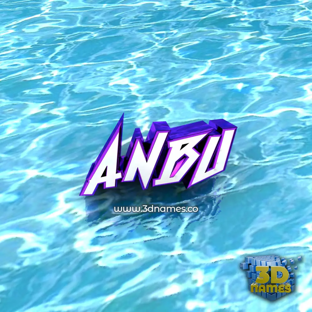 anbu in Water style - 3D name wallpaper