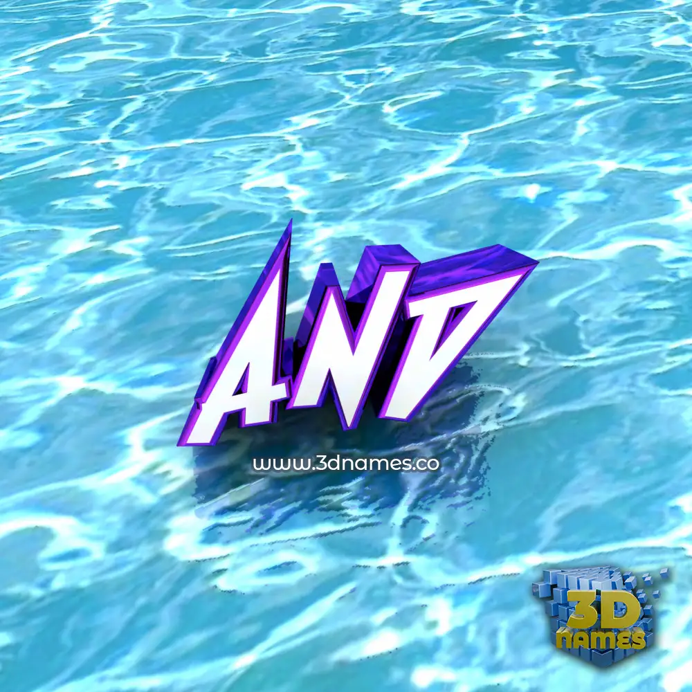 and in Water style - 3D name wallpaper