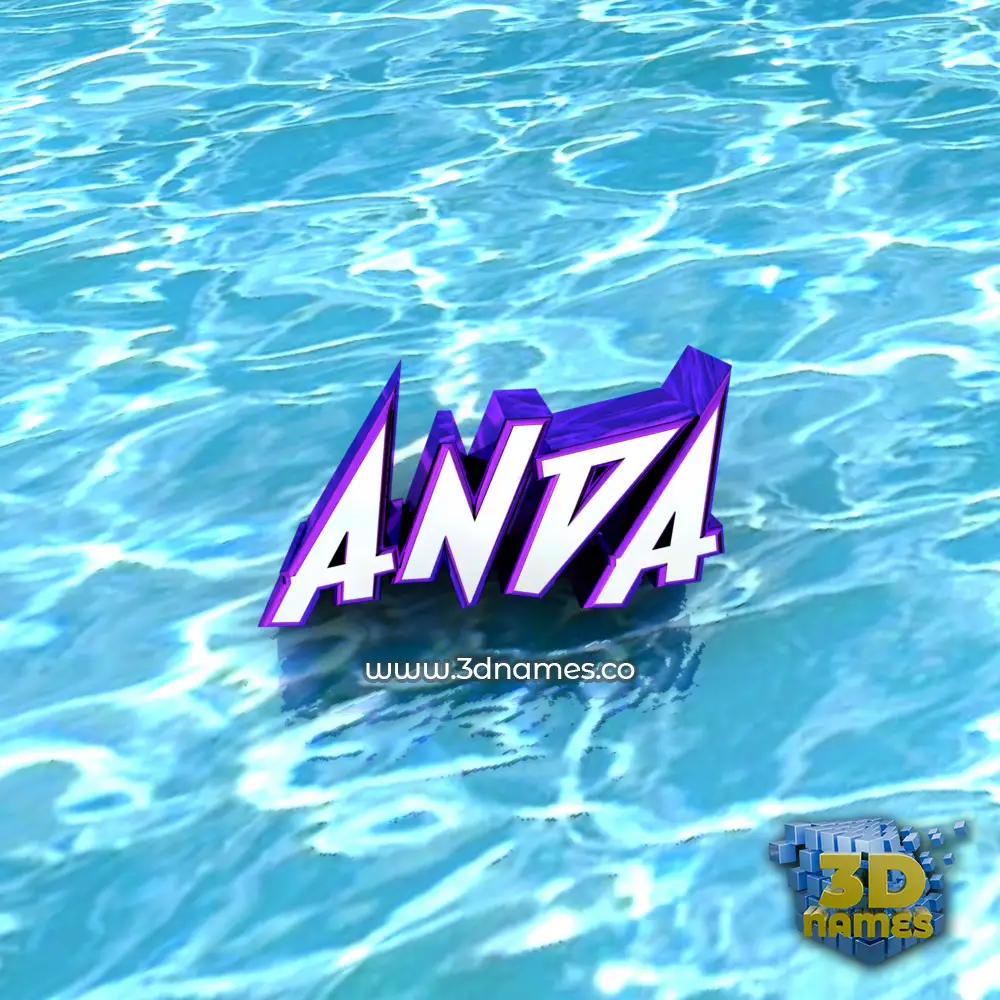 anda in Water style - 3D name wallpaper