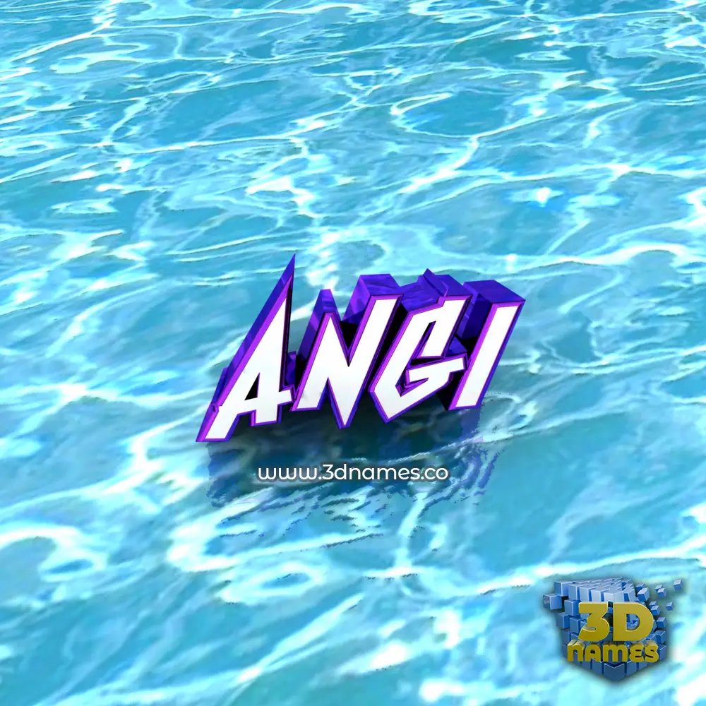 angi in Water style - 3D name wallpaper
