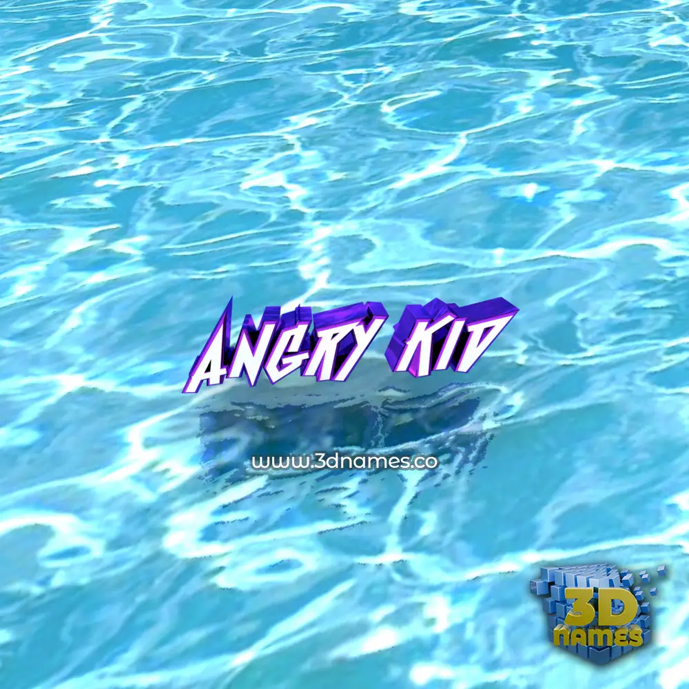 angry kid in Water style - 3D name wallpaper