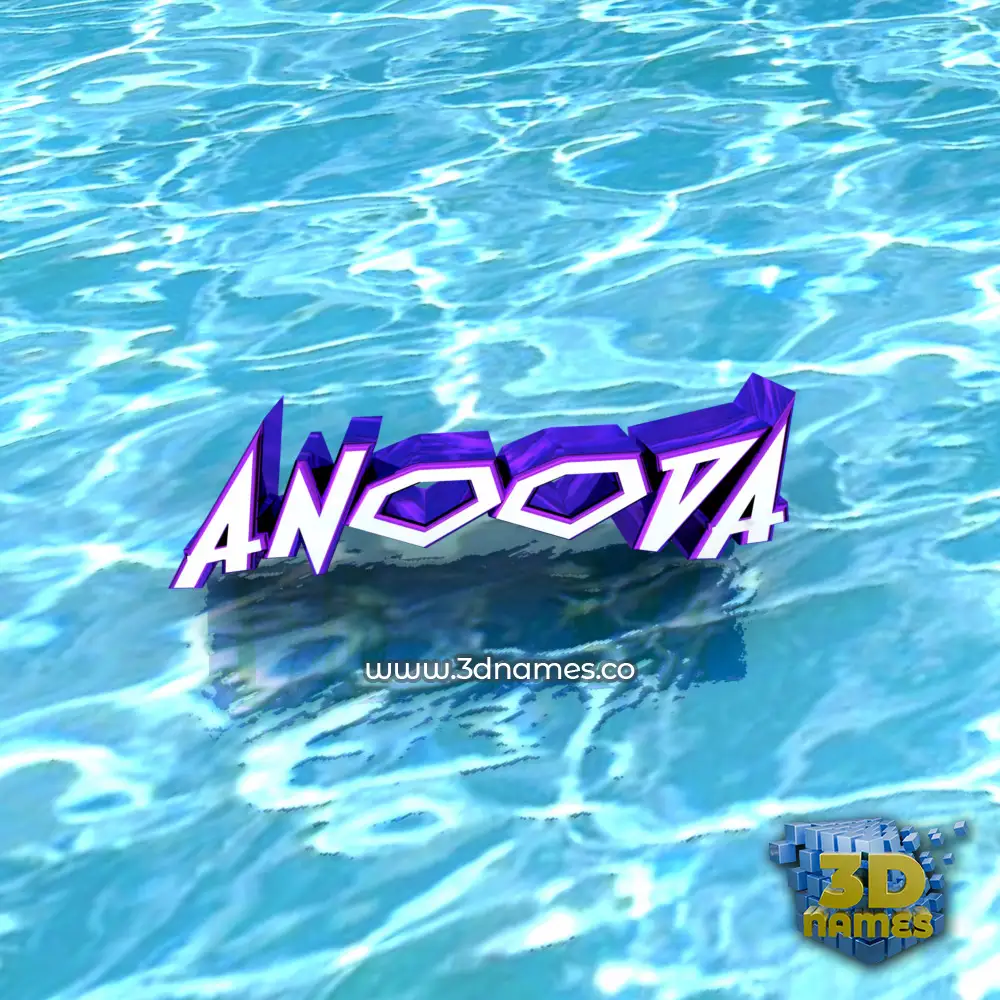 anooda in Water style - 3D name wallpaper
