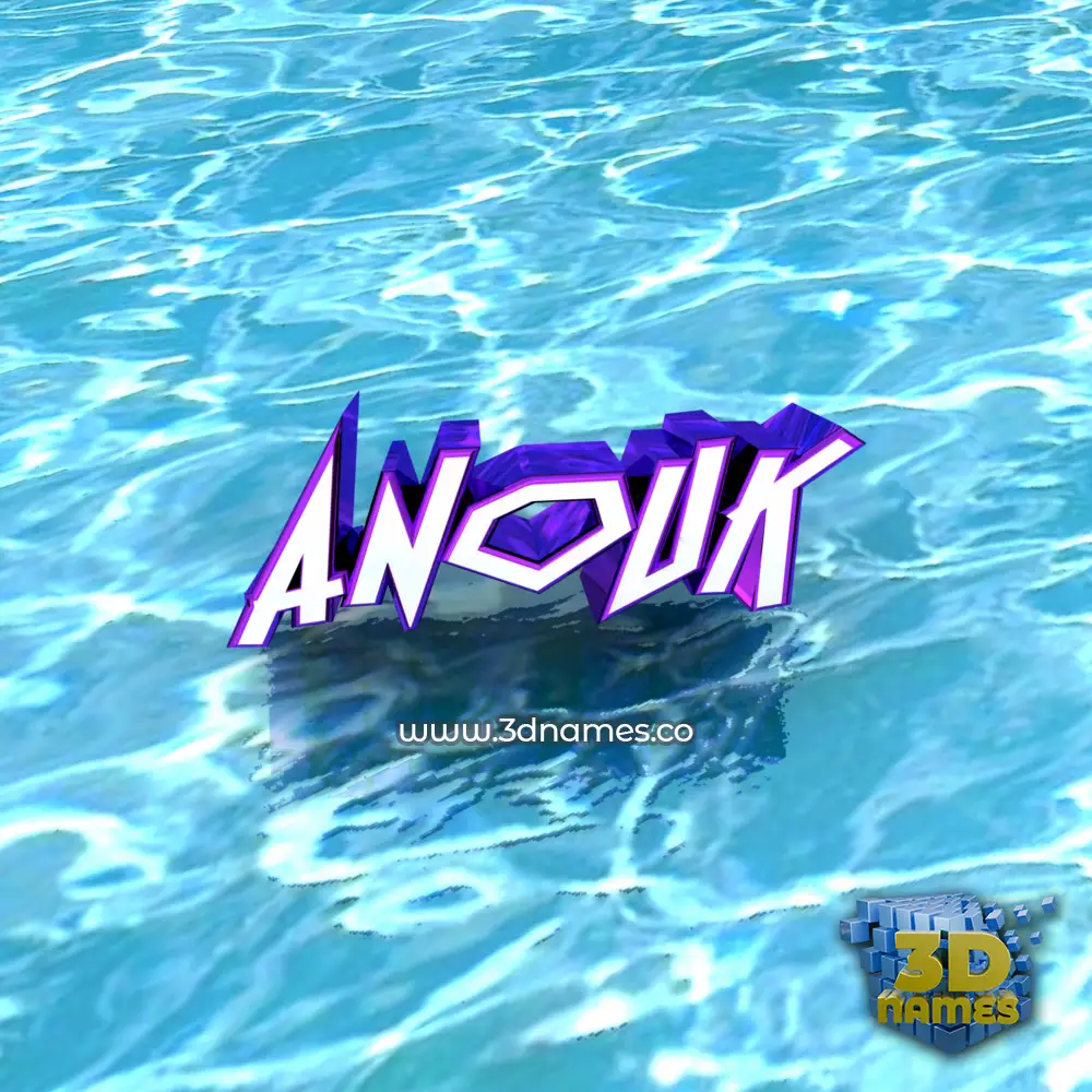 anouk in Water style - 3D name wallpaper
