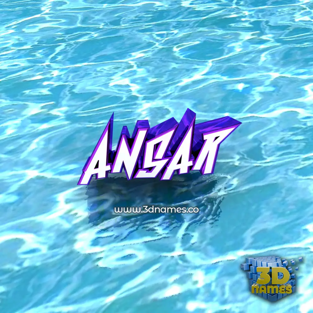 ansar in Water style - 3D name wallpaper