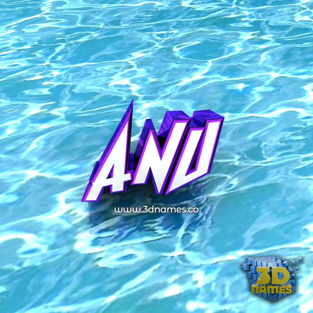 anu in Water style - 3D name wallpaper