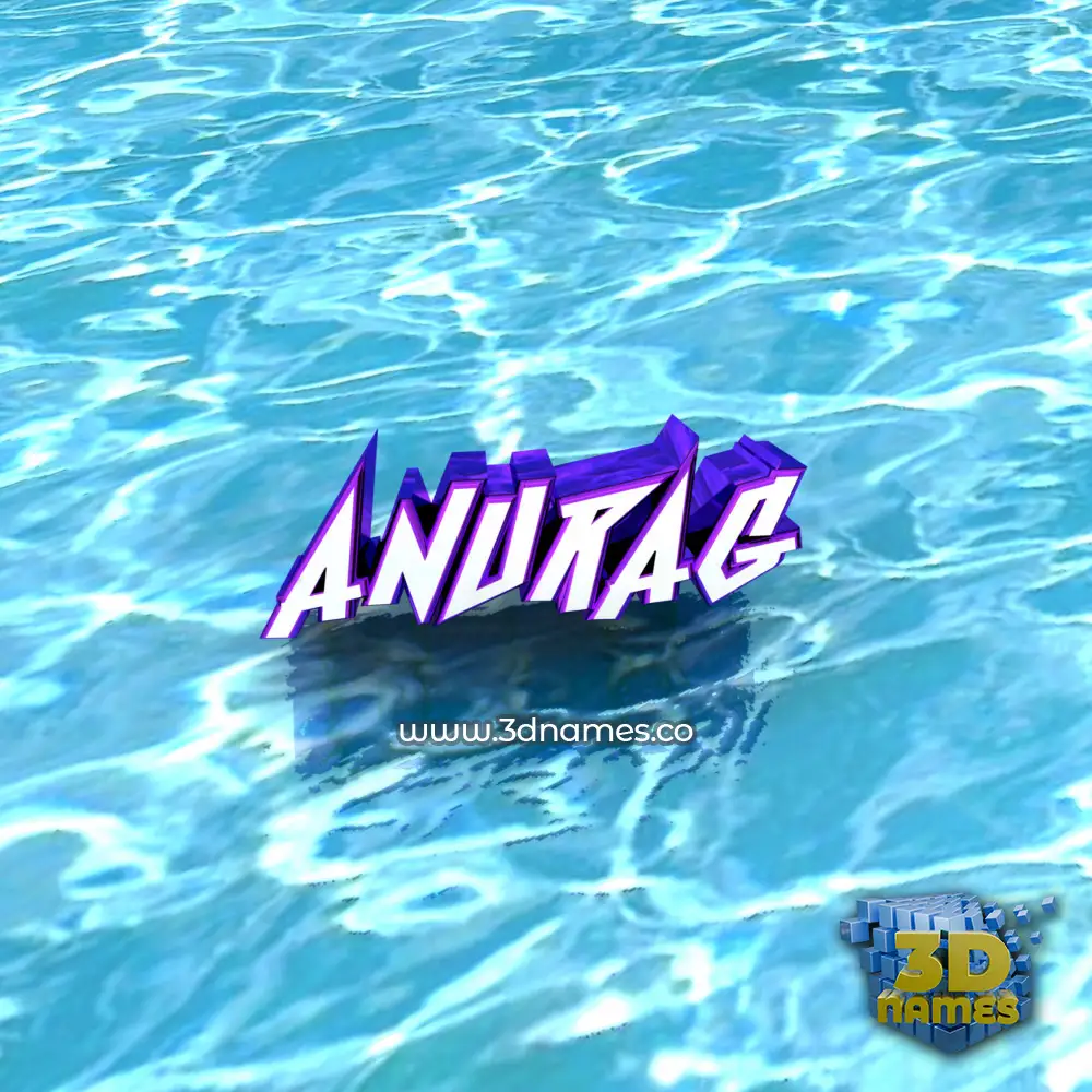 anurag in Water style - 3D name wallpaper