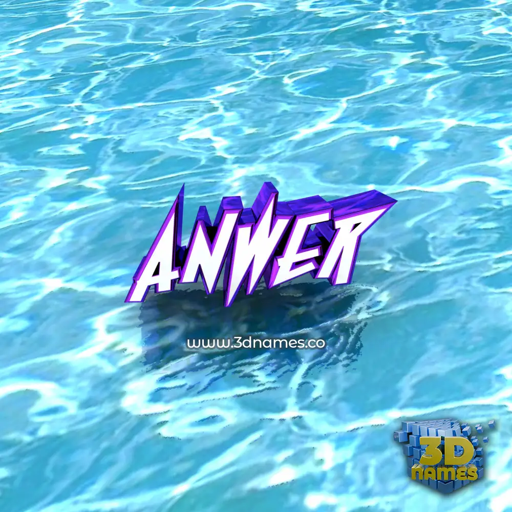 anwer in Water style - 3D name wallpaper