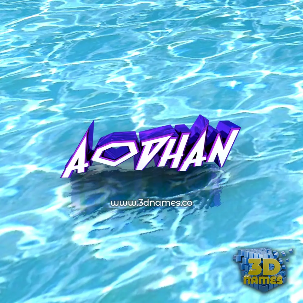 aodhan in Water style - 3D name wallpaper